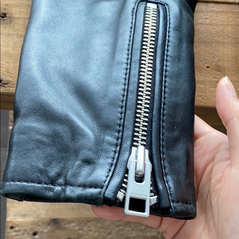 SOLD!! All Saints BALFERN LEATHER BIKER JACKET US4 - Picture 8 of 12